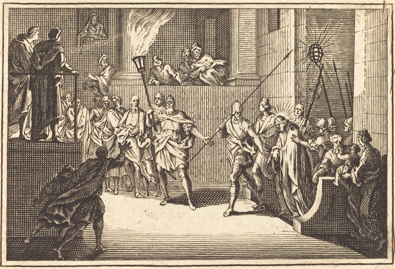 Cristo ante Anás de after Sébastien Le Clerc I