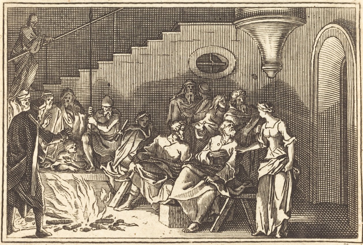 Pedro negando a Cristo de after Sébastien Le Clerc I