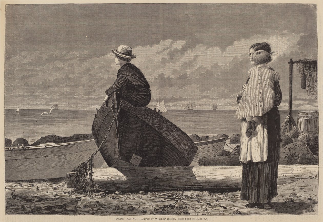 ¡Papá viene! de after Winslow Homer