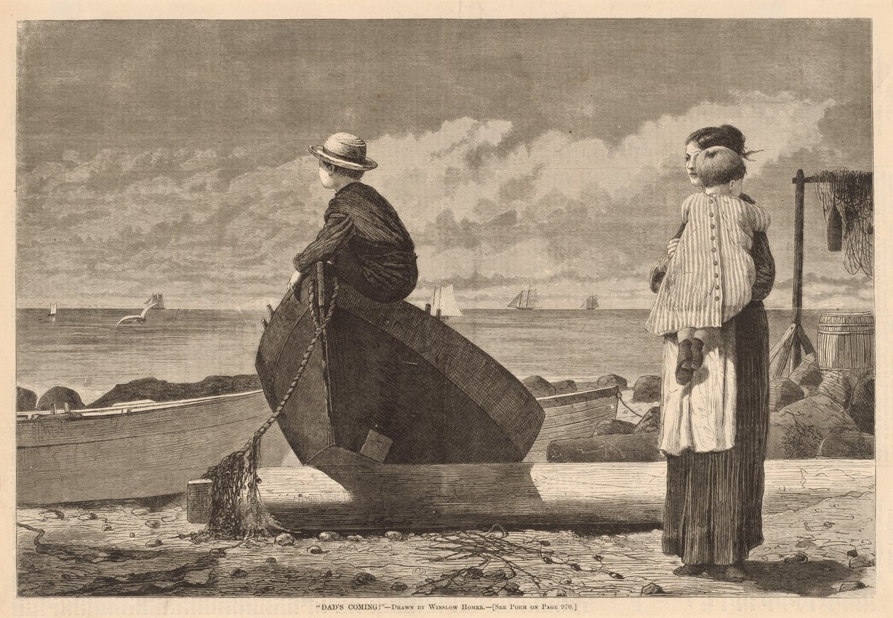 ¡Papá viene! de after Winslow Homer