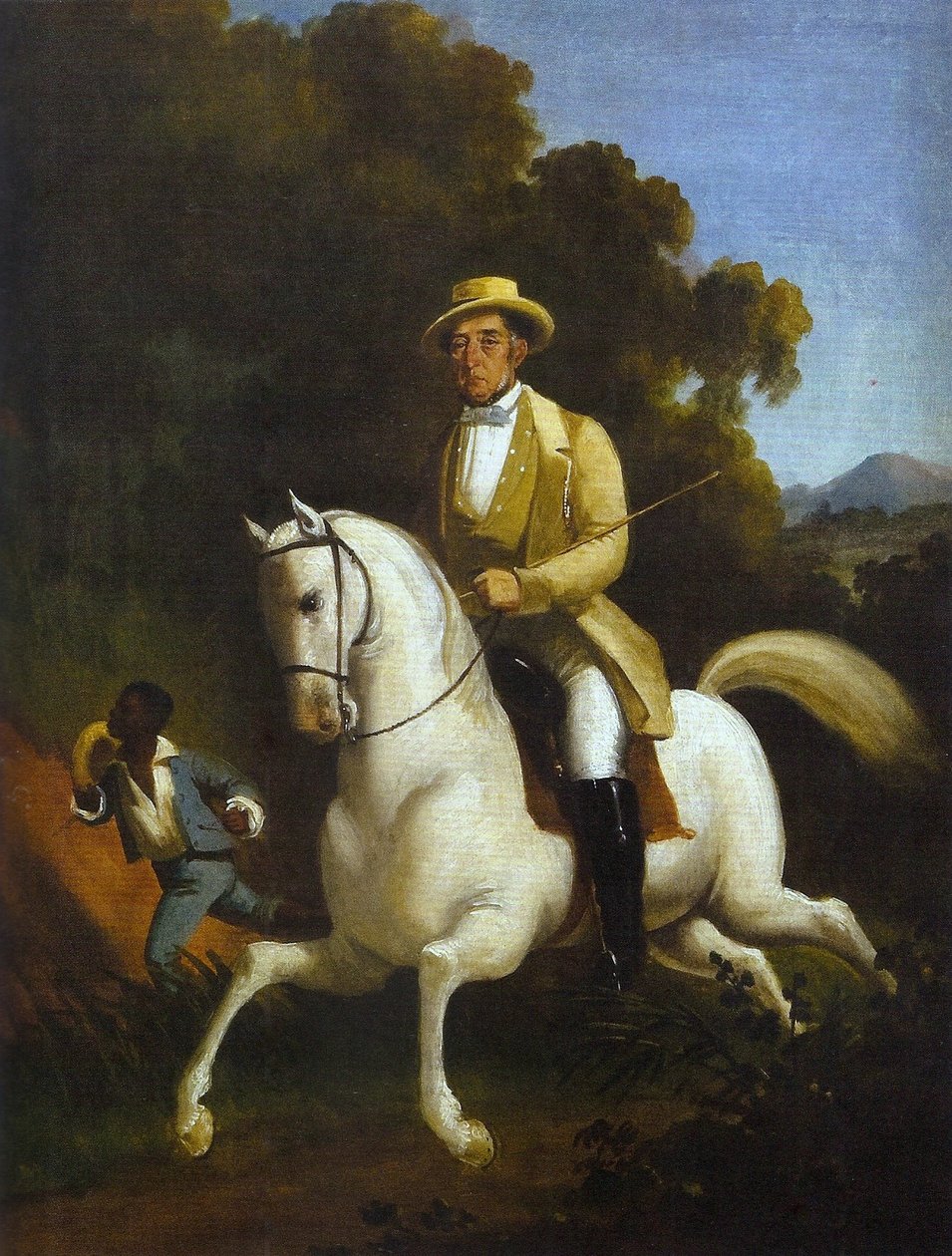 Retrato ecuestre del Vizconde de Rio Preto con su paje de Jules Le Chevrel