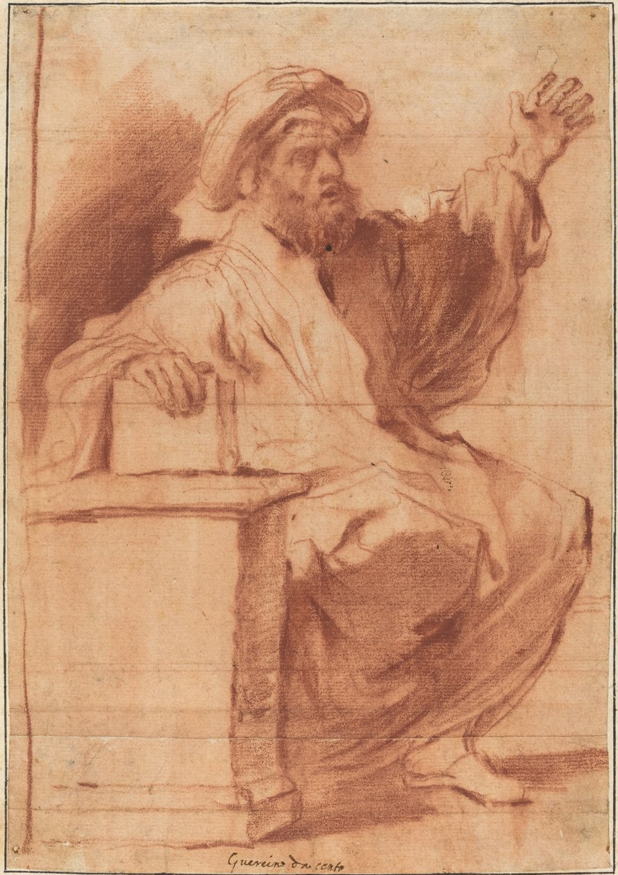 Profeta Sentado de called Guercino Follower of Giovanni Francesco Barbieri