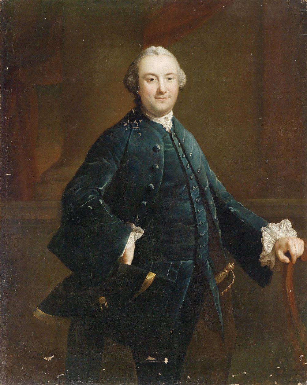 Retrato de un caballero elegante de circle of Pompeo Girolamo Batoni