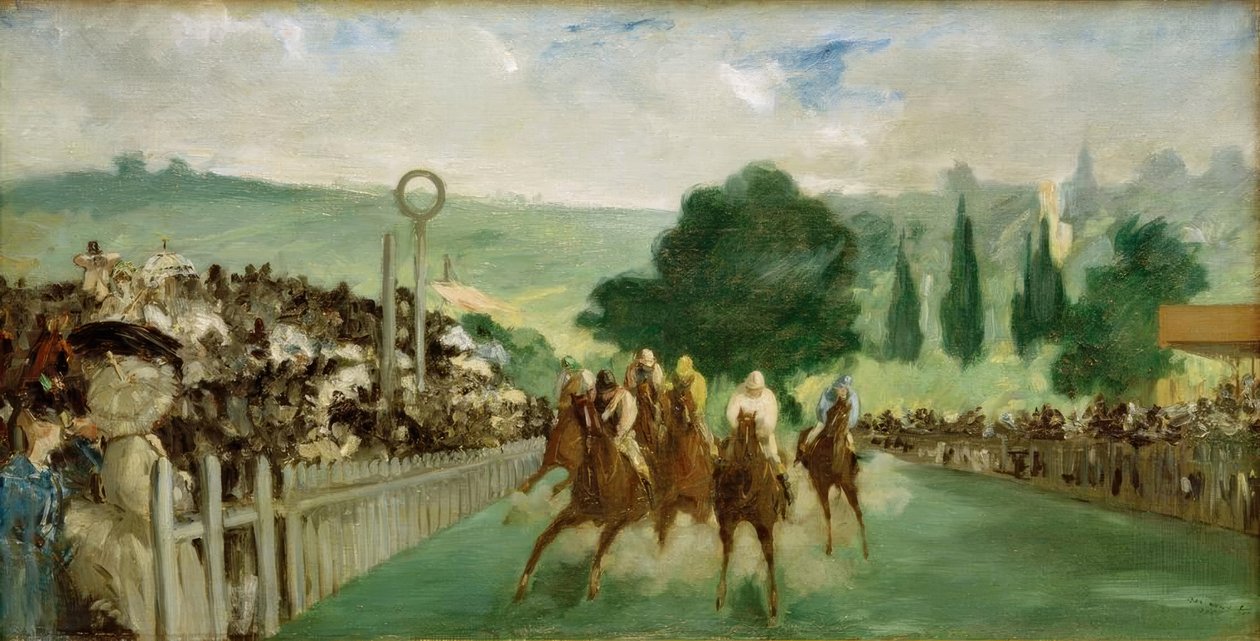 Carreras en Longchamp de Édouard Manet