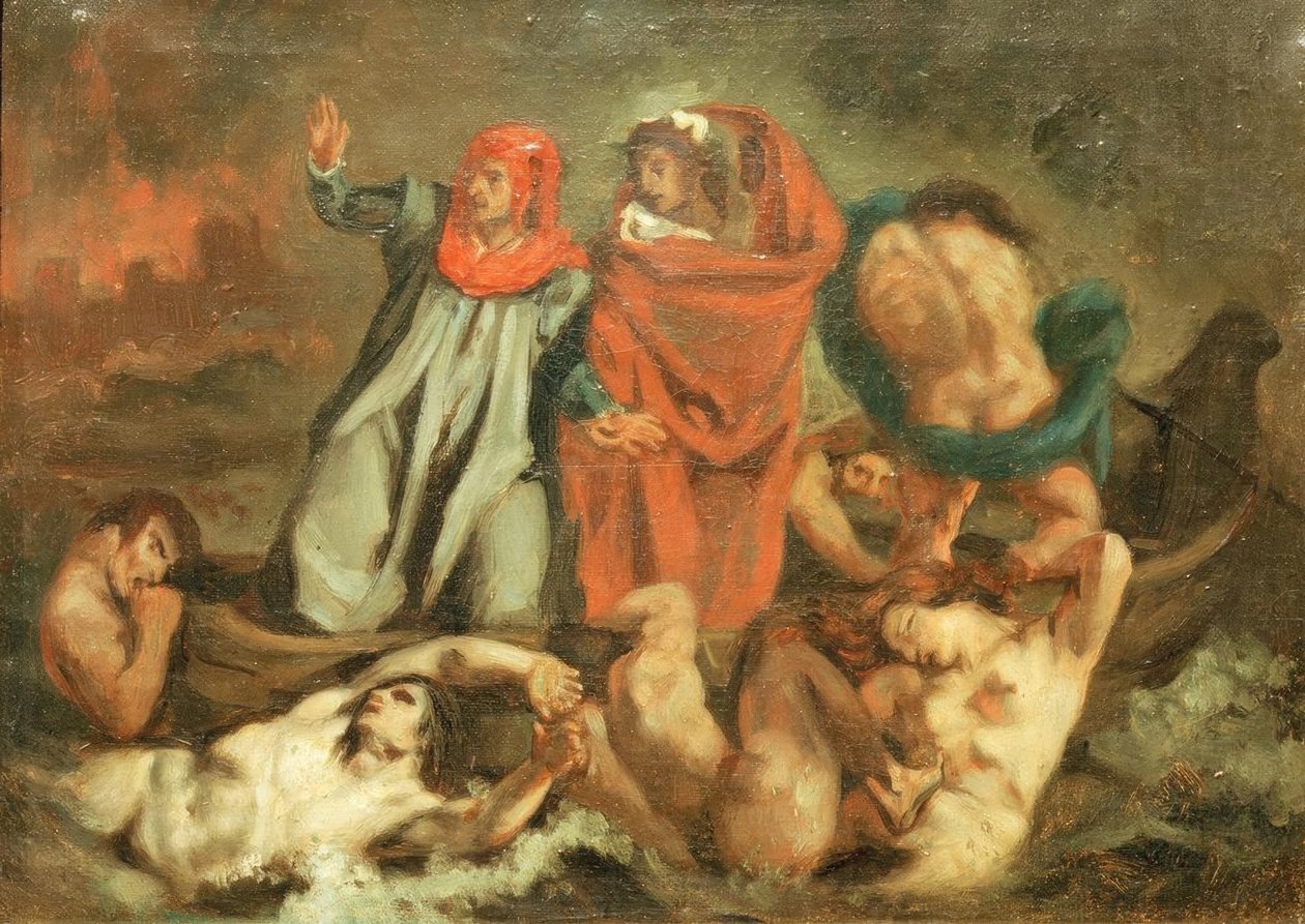 Dante y Virgilio en la barca de Édouard Manet