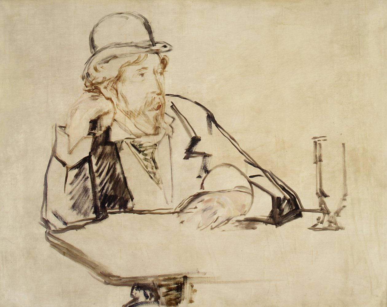George Moore en un café de Édouard Manet