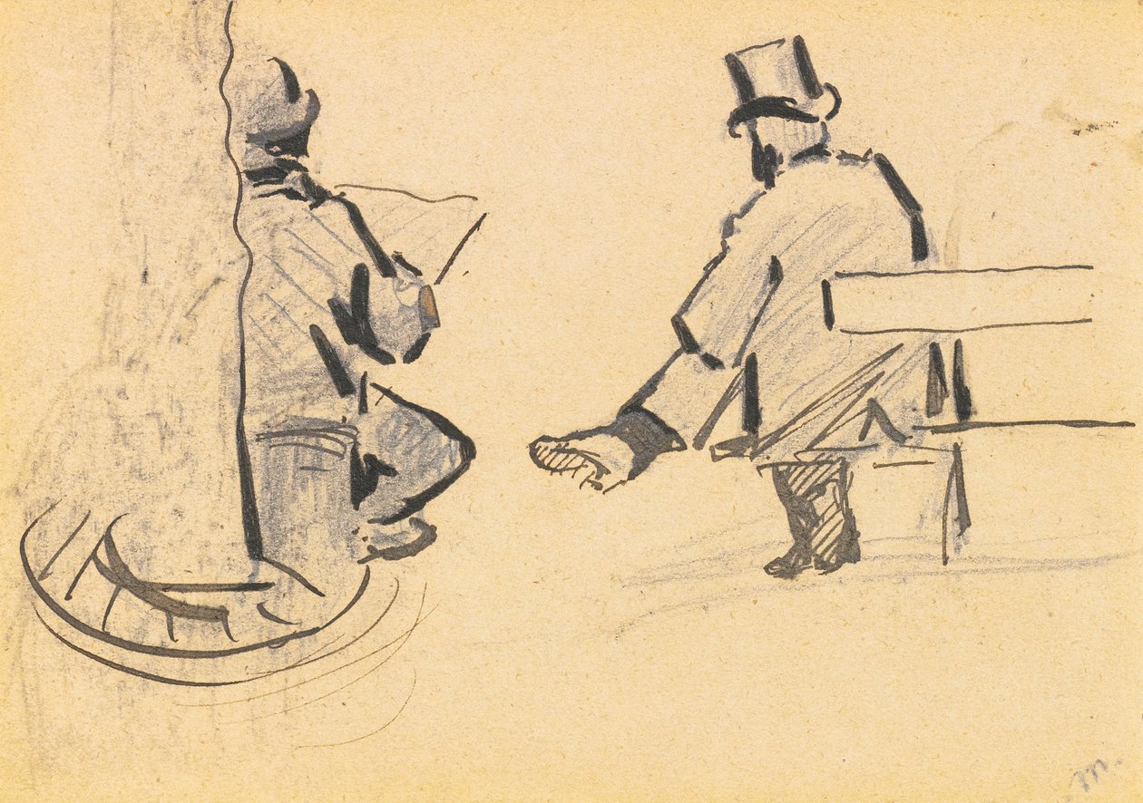 Hombre en un banco de Édouard Manet