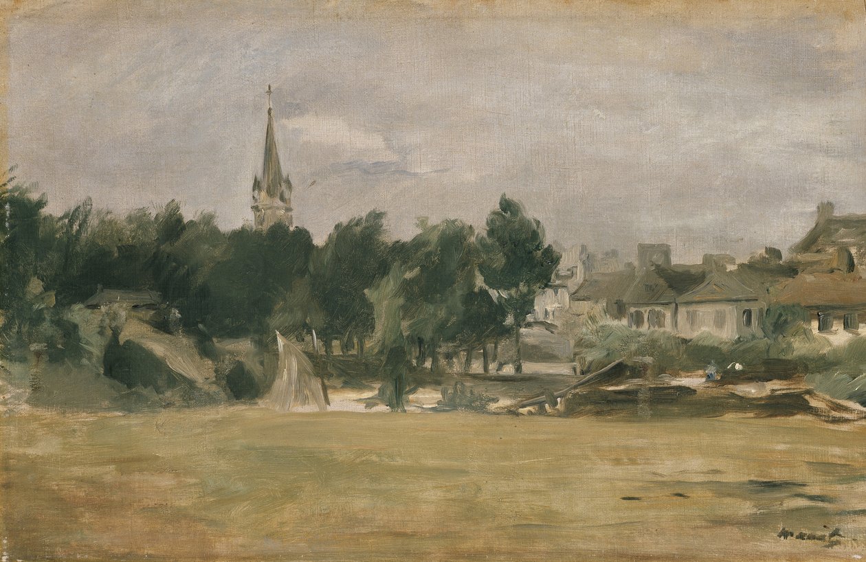 Paisaje con una Iglesia del Pueblo, siglo XIX de Édouard Manet