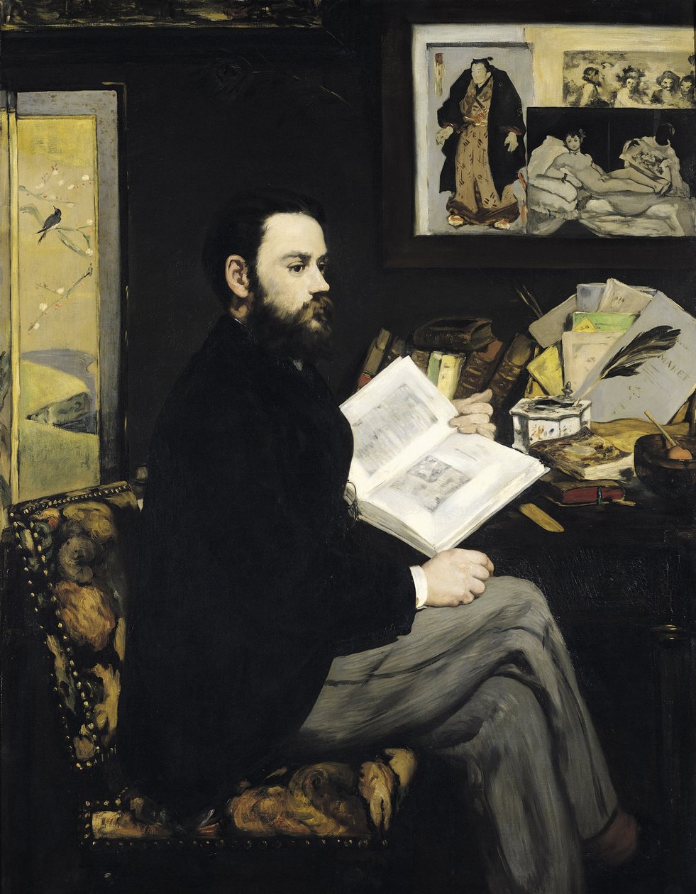 Retrato de Emile Zola (1840-1902) 1868 de Édouard Manet