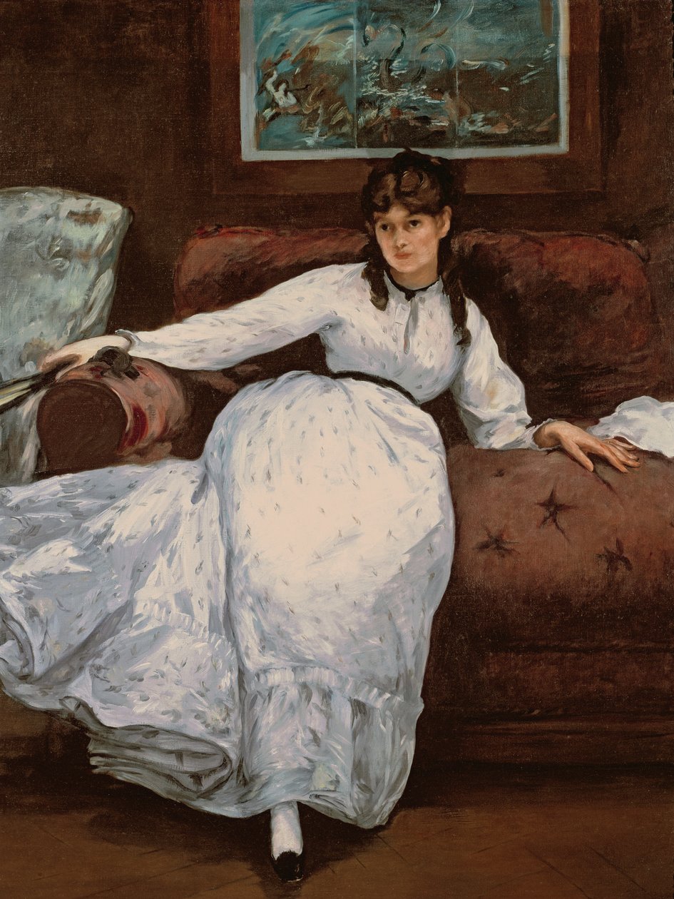 El Descanso, retrato de Berthe Morisot (1841-95), 1870 de Édouard Manet