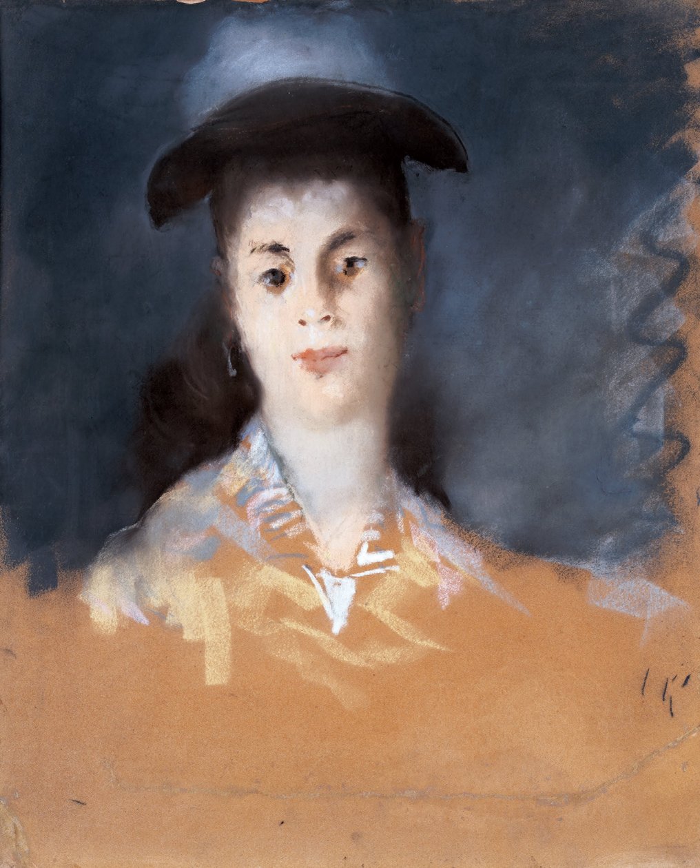 Mujer con sombrero de gasa de seda de Édouard Manet