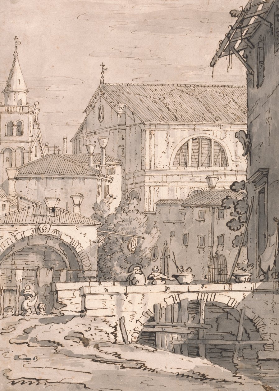 Fantasía veneciana de imitator of Canaletto