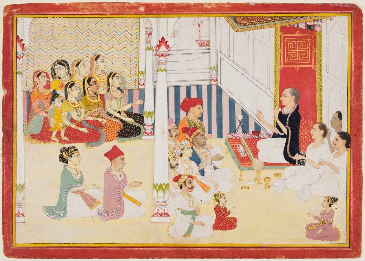 Svetambara Jain Profesora Dando Instrucción de possibly by Sahib Ram
