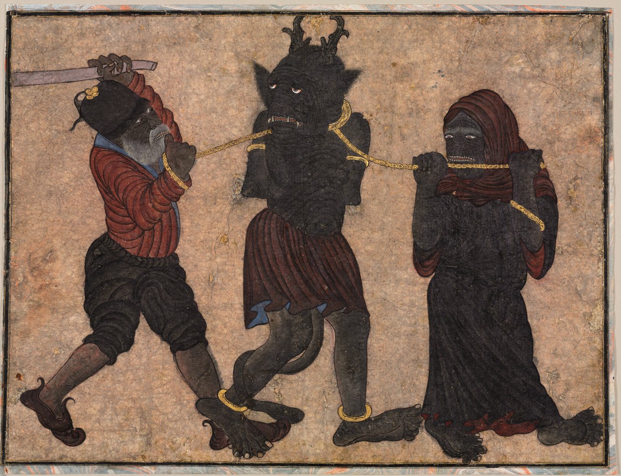 Demon in chains de style of Muhammad Siya Qalam