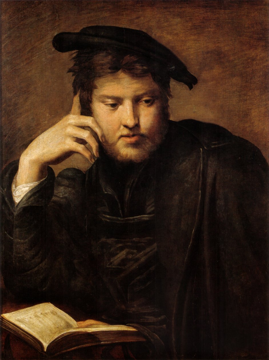 Hombre con el libro de Parmigianino