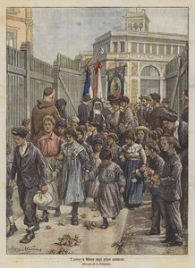 La llegada a Milán de los huérfanos calabreses