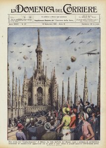 Una escena del bombardeo de Milán