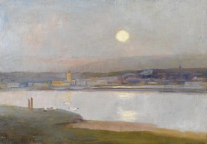 Salida de la luna sobre Hayle, desde Lelant, c.1892
