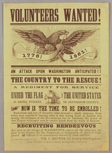 Cartel de reclutamiento de la Guerra Civil, 1861