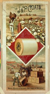 Cartel publicitario de J & P Coats Cotton