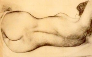 Boceto de una mujer desnuda reclinada