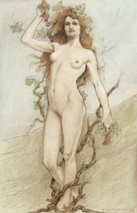 Desnudo femenino con uvas
