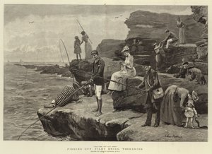 Pescando en Filey Brigg, Yorkshire