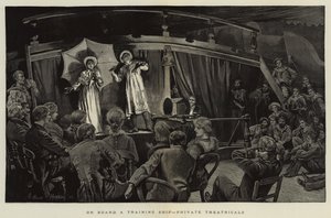 A bordo de un barco de entrenamiento, teatrales privados
