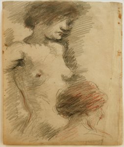 Desnudo femenino de pie, mujer de espaldas delante