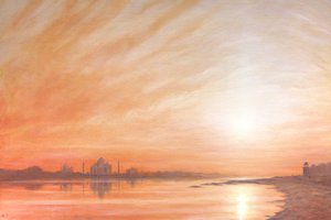 Taj Mahal al atardecer