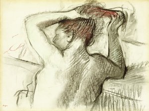 Mujer Desnuda Peinando su Cabello
