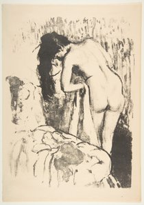 Mujer desnuda de pie, secándose, 1891-92
