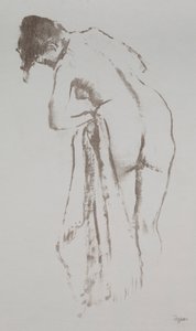 Mujer desnuda con toalla, de pie, 1891-92