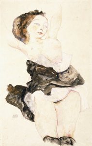 Joven acostada, medio desnuda, 1912
