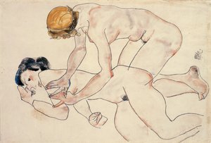 Dos Desnudos Femeninos, Reclinados y Arrodillados