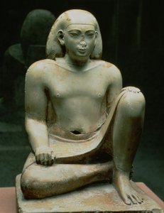Figura agachada de Bes (piedra caliza)