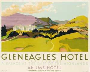 Hotel Gleneagles, cartel publicitario del LMS, 1924