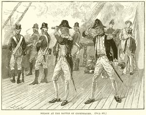 Nelson en la batalla de Copenhague