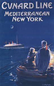 Póster publicitario de la Cunard Line