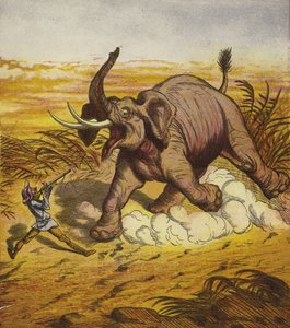 Jim Bold cazando un elefante