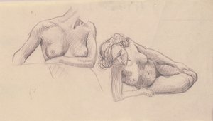 Dos estudios de desnudos femeninos