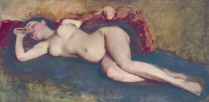 Desnudo recostado (óleo sobre lienzo)