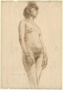 Mujer desnuda de pie
