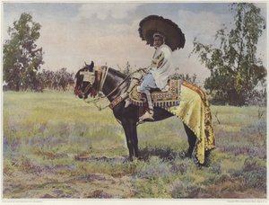 Una persona tunecina a caballo