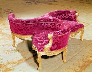 Sillón de amor de Napoleón III (madera y terciopelo)