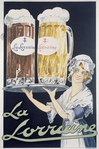 Cartel publicitario de la cerveza La Lorraine