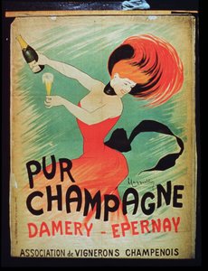 Póster publicitario de Pur Champagne, de Damery, Epernay