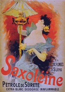 Póster publicitario de aceite para lámparas de seguridad Saxoleine, 1890s