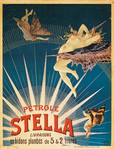 Póster publicitario de Stella petrol, 1897