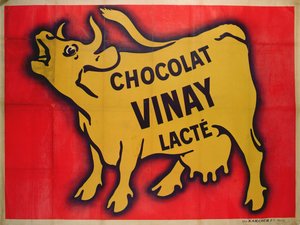 Póster publicitario de chocolate Vinay
